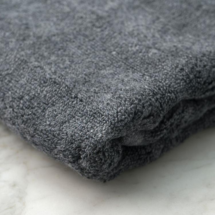 Антрацитово-серое ребристое махровое полотенце для рук и лица Пепел 50x100 см Ash Ribbed Hand Towel Anthracite 50x100 cm