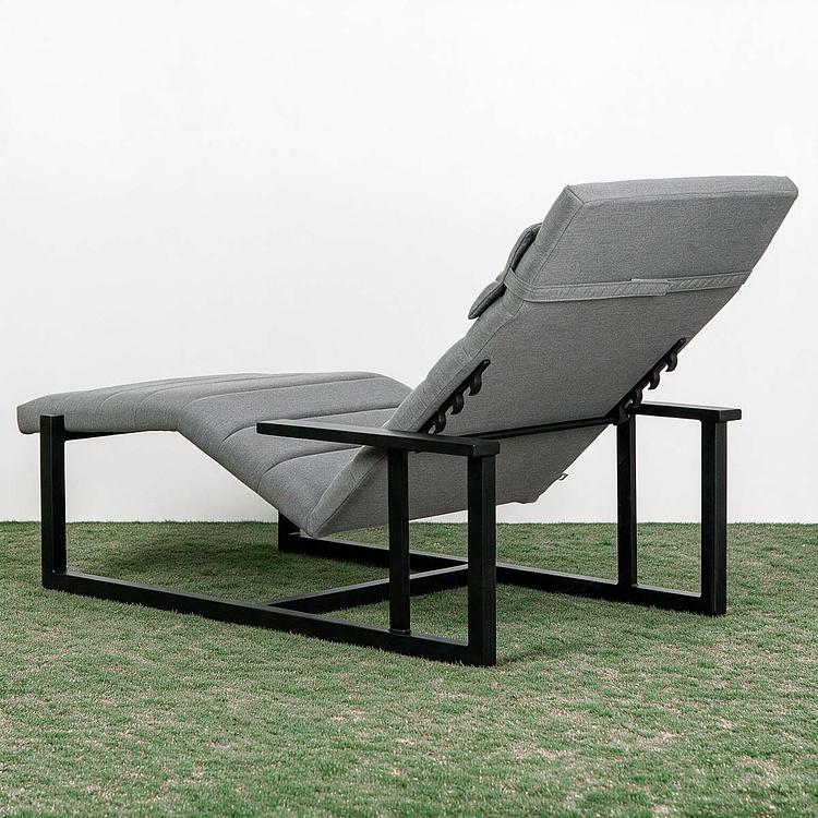 Садовый шезлонг-лежак Roxy Lounger, Black акриловая ткань Flanelle - ракурс 5