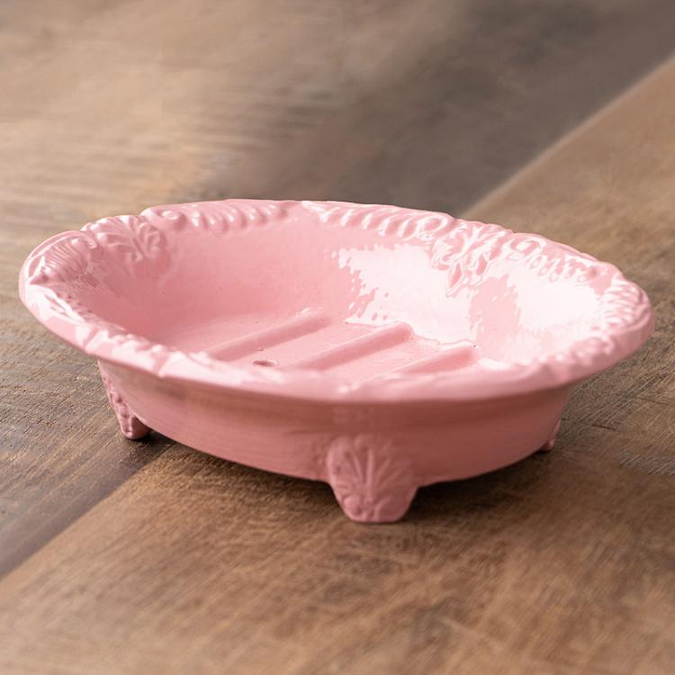Овальная мыльница розового цвета, L Oval Soap Dish Aluminium Pink Large