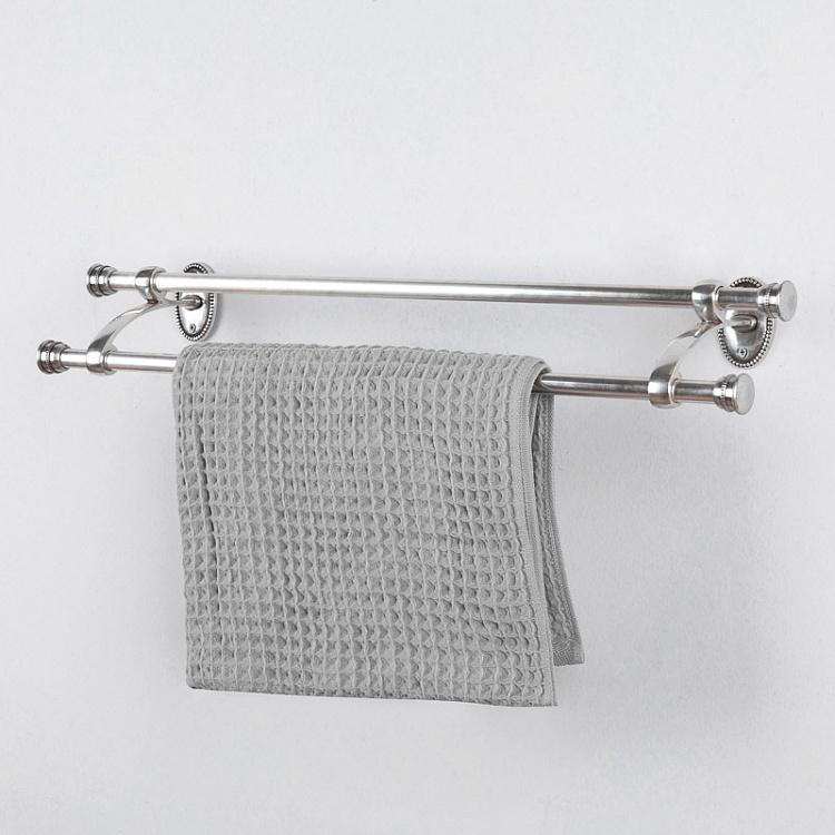 Двухместная вешалка для полотенец цвета состаренного серебра Beads Double Towel Rail Antique Silver