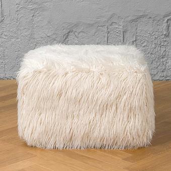 Пуфик Alaska Rectangular Pouf Small искусственный мех Mongolia Cream - ракурс 2