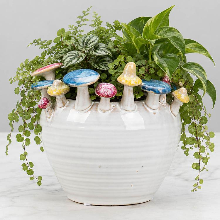 Кашпо Mushrooms Pot White
