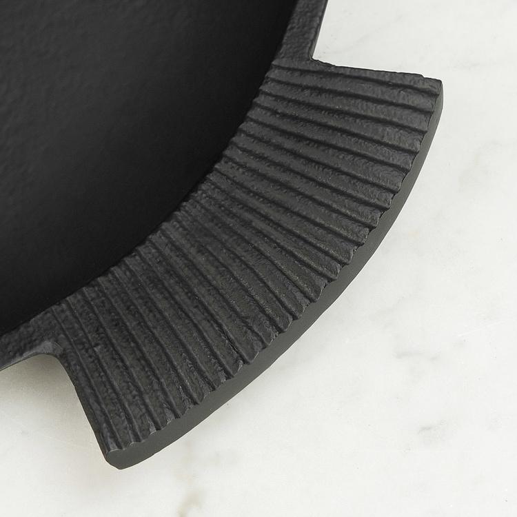 Чёрное блюдо Рыба, M Black Round Fish Dish