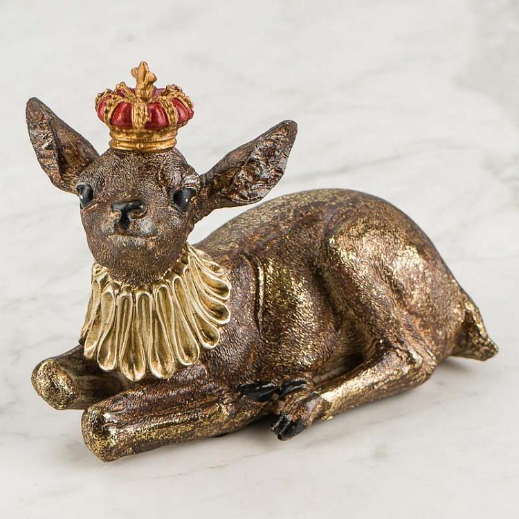 Статуэтка Золотой олень в короне Deer With Crown Brown Gold