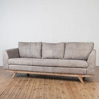 Трёхместный диван Patrick 3 Seater, Oak Sandwashed натуральная кожа Pale Grey