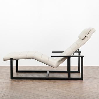 Садовый шезлонг-лежак Roxy Lounger, Black акриловая ткань Light Stone - ракурс 4