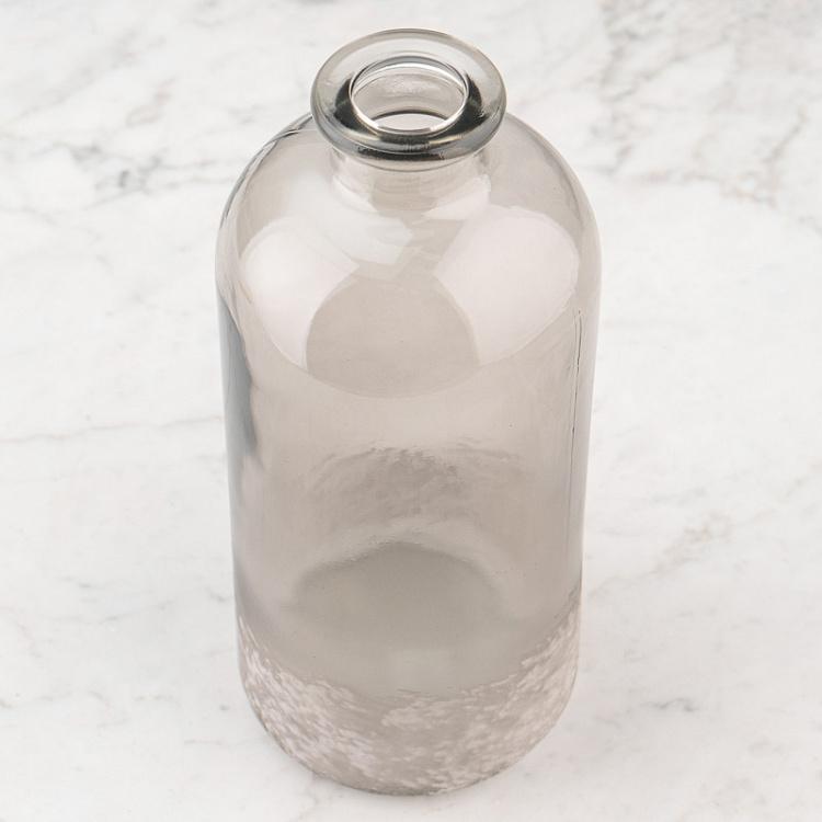 Ваза-бутыль из серого под изморозь стекла, S Grey-frosted Glass Bottle Vase Small