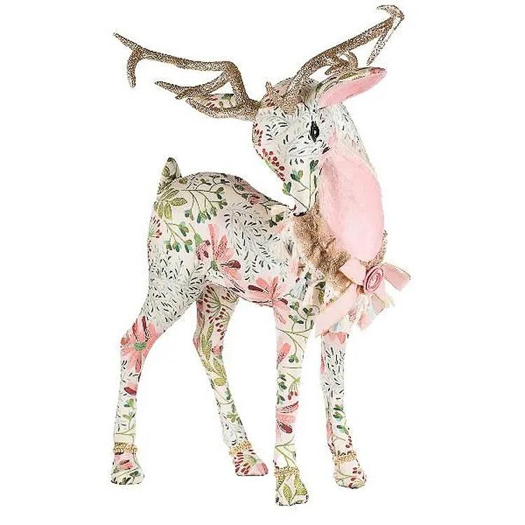 Floral Deer With Golden Horns