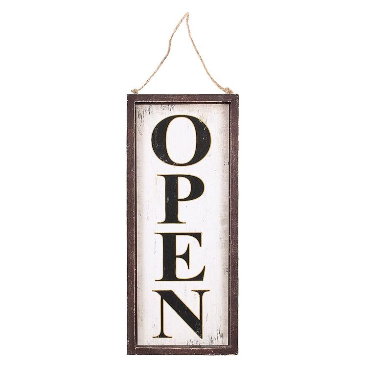 Деревянная табличка Открыто и Закрыто Wood Sign Open And Closed