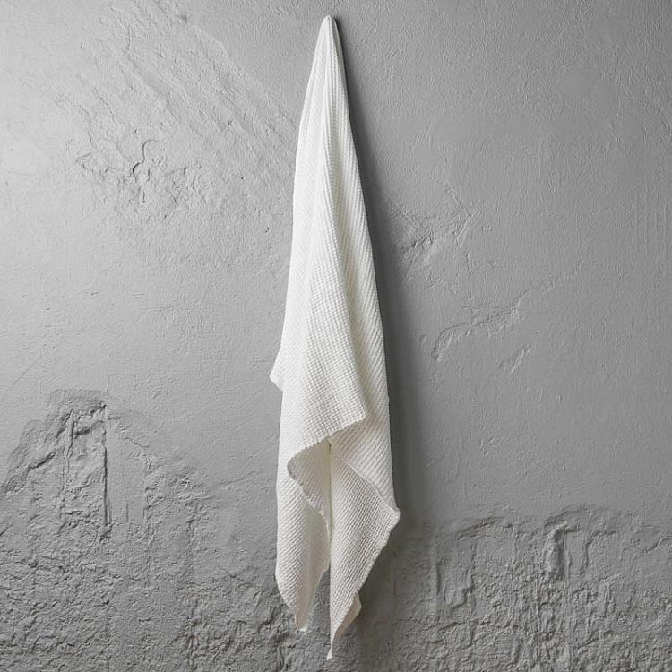 Белое вафельное банное полотенце Модал 100x180 см Modal Waffle Body Towel White 100x180 cm
