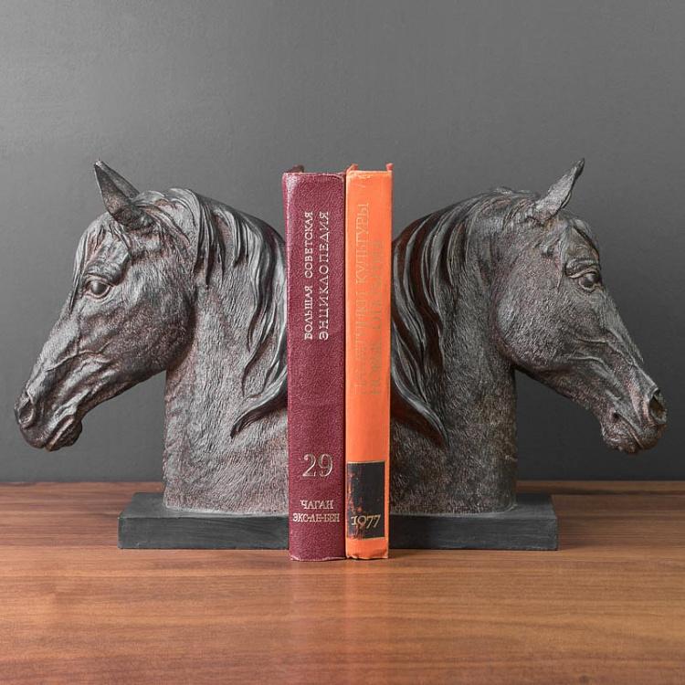 Набор из двух держателей для книг Кони 2 Bookend Horse Heads 2