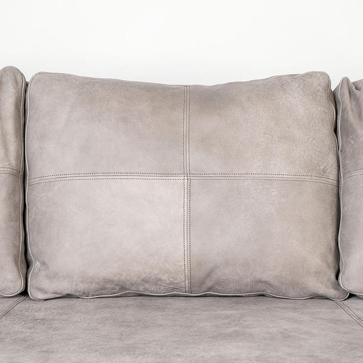 Трёхместный диван Patrick 3 Seater, Oak Sandwashed натуральная кожа Pale Grey - ракурс 7