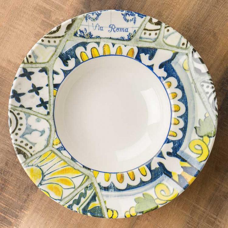 Набор из трёх тарелок для пасты Средиземноморская майолика Set Of 3 Seaside Maiolica Pasta Plates