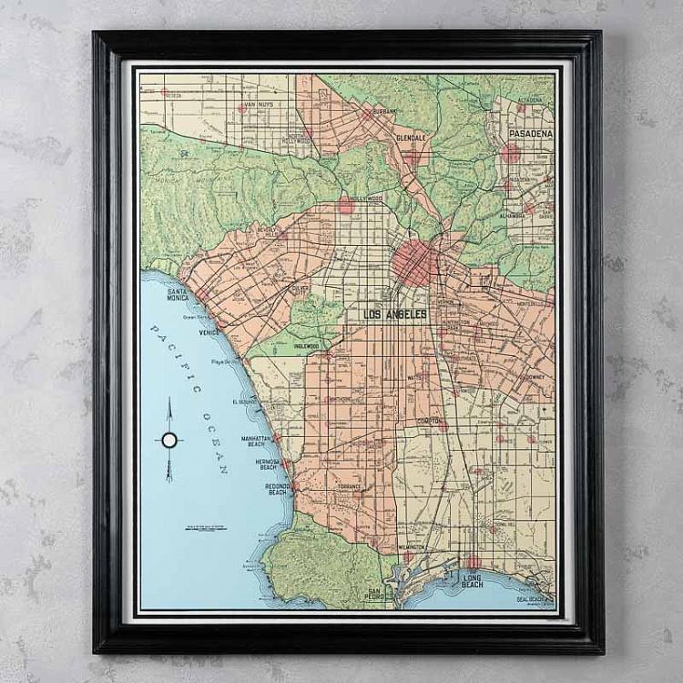 Картина-принт Карта Лос-Анджелеса, S Map Los Angeles Small