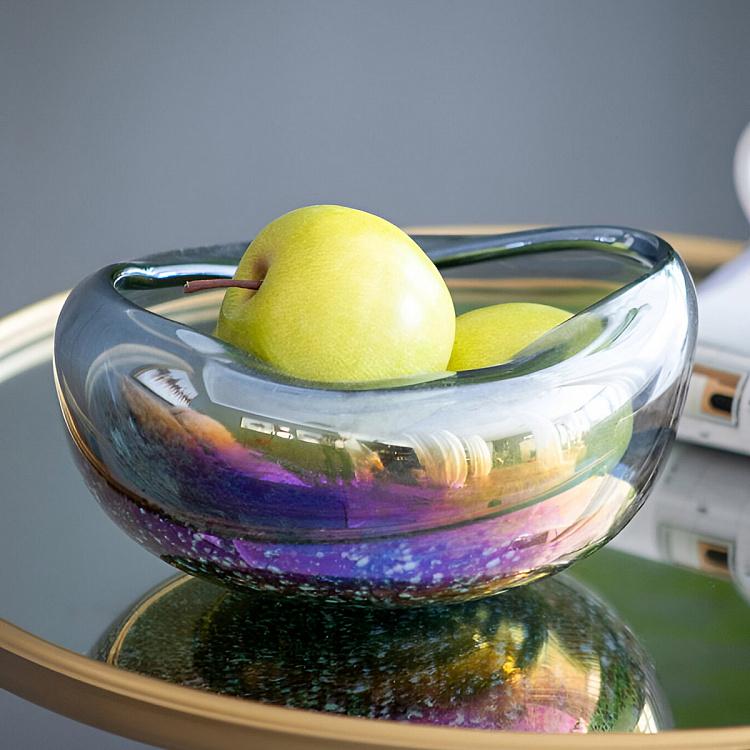 Folded Edge Handcrafted Holographic Glass Bowl