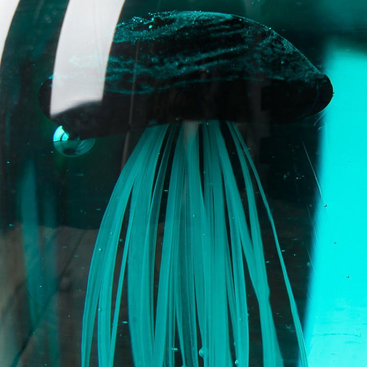 Пресс-папье Медуза в голубой лагуне Glass Paperweight Blue Lagoon Jellyfish