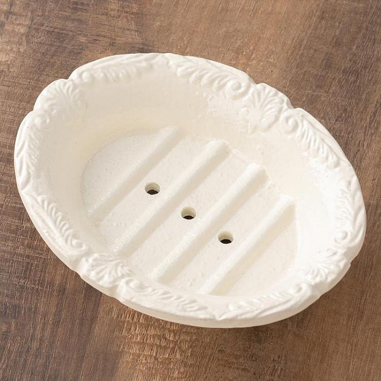 Oval Soap Dish Aluminium Ivory Large