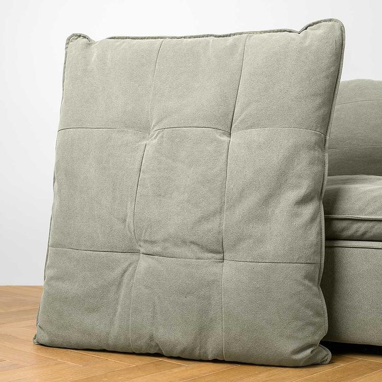 Трёхместный льняной диван Сити, ножки цвета латуни City 3 Seater, Brass Metal Linen RM