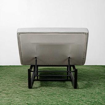 Садовый шезлонг-лежак Wave Lounger, Black акриловая ткань Heather Beige - ракурс 5