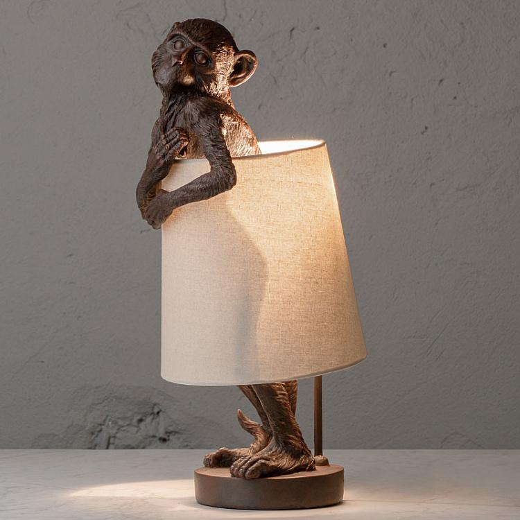 Настольная лампа Обезьянка, держащая абажур Table Lamp With Monkey Holding Shade