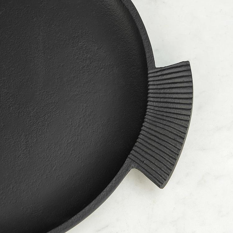 Чёрное блюдо Рыба, L Round Fish Dish Big Black