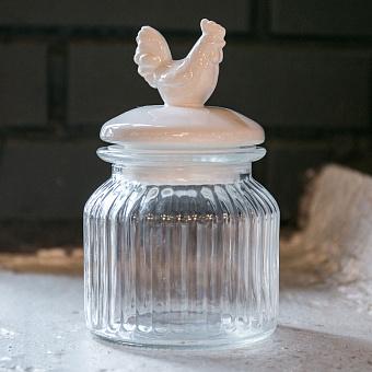 Chicken Pot Clear Glass And Ceramic