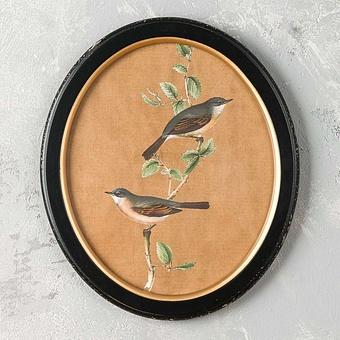 Картина-принт диптих Set Of 2 Oval Frames With Birds Philomene