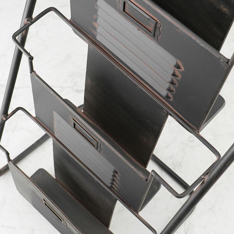 Трёхъярусная газетница  Newspaper Holder On Stand 3 Shelves