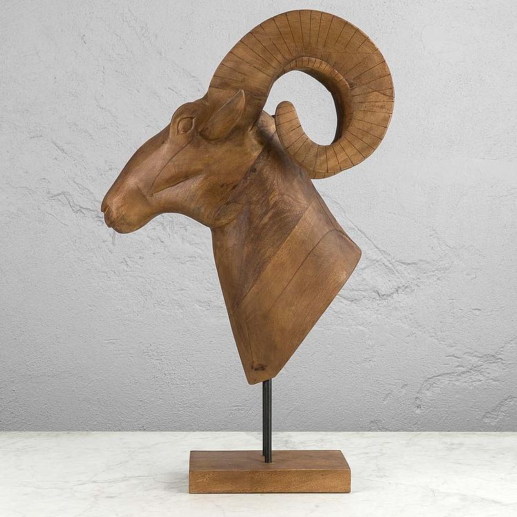 Статуэтка Голова барана, L Ram Head Wood Large