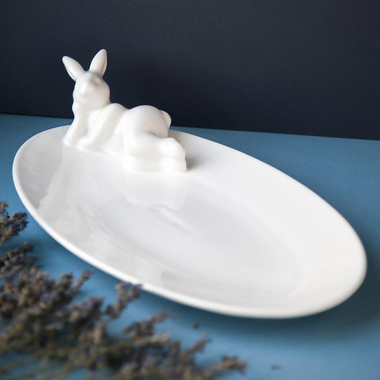 Овальная сервировочная тарелка Кролик Романтик Oval Serving Plate Rabbit Romantic