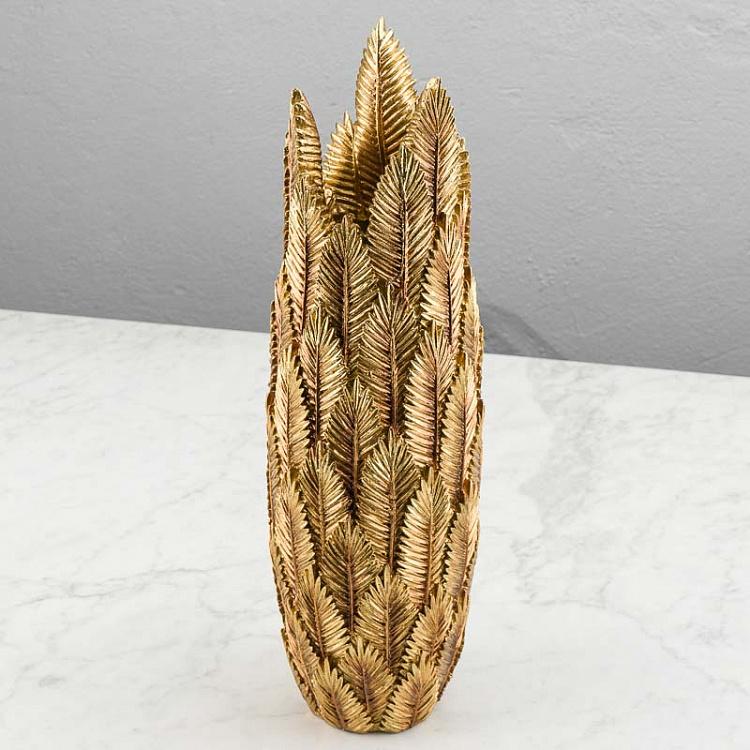 Высокая золотая ваза Пальмовый лист Tropical Leaf Vase Tall Gold