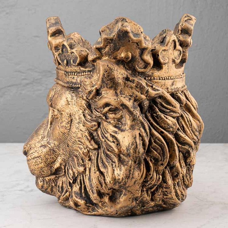 Золотая ваза Голова льва Кларенса Lion Head Clarence Vase Gold