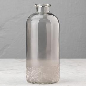 Grey-frosted Glass Bottle Vase Small