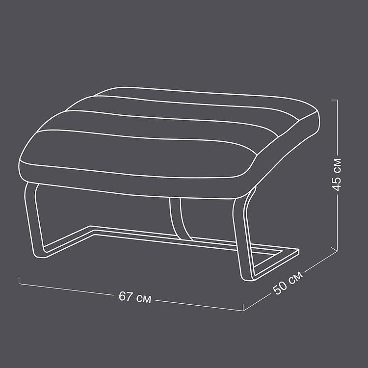 Банкетка Gormley Footstool натуральная кожа Pure Dye Graphite - ракурс 13
