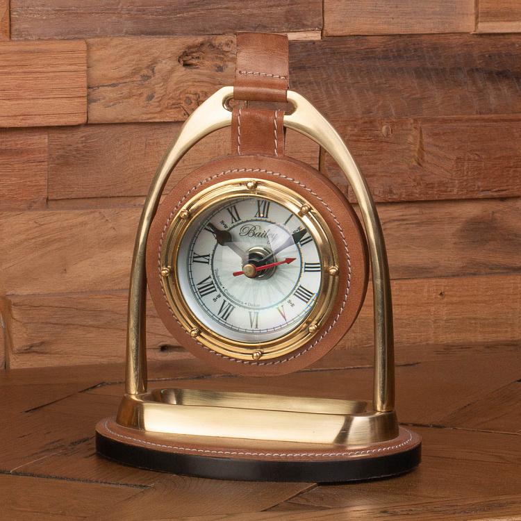 Настольные часы Бейли-наездника из латуни Clock Bailey Equestrian, Brass