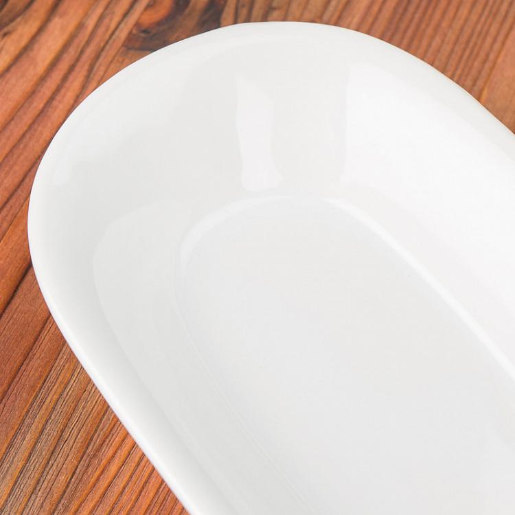 Овальная белая мыльница Soap Dish White