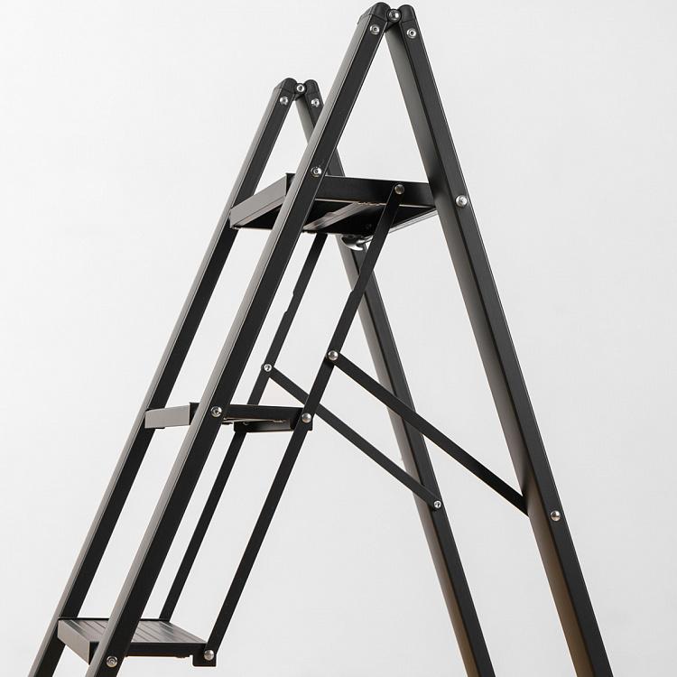 Чёрная стремянка Леонардо с тремя ступенями Leonardo Stepladder 3 Steps Black