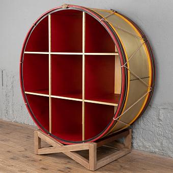 Стеллаж Regiment Brass Drum Bookcase Medium With Stand металл Oxidised Solid Brass