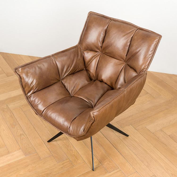 Вращающееся кресло Центр, чёрные матовые ножки Center Swivel Armchair, Black Matt Metal RM