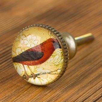 Handle Bird Red, Gold