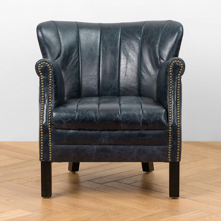 Кресло Поль с отделкой полосами, чёрные ножки Paul Armchair With Stripes, Black Wood D