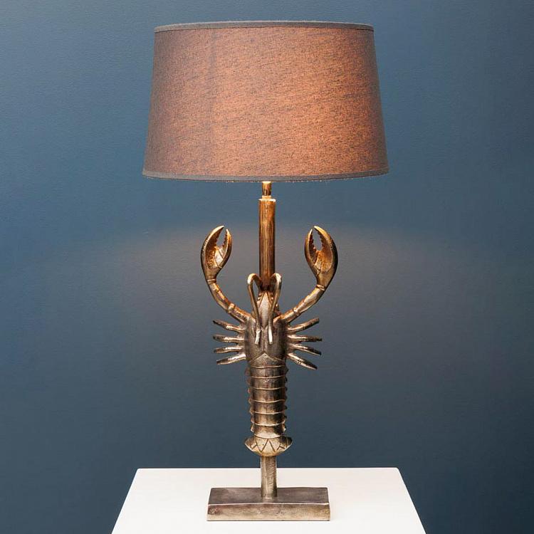 Настольная лампа с серым абажуром Лобстер Lobster Table Lamp Silver With Shade