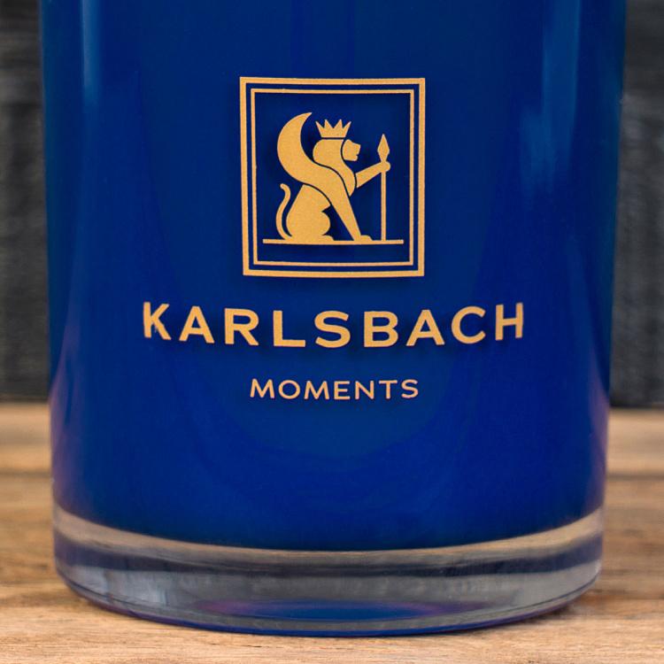 Арома-свеча в синем стакане с золотой крышкой Классика Aroma Candle In Dark Blue Glass With Gold Classic