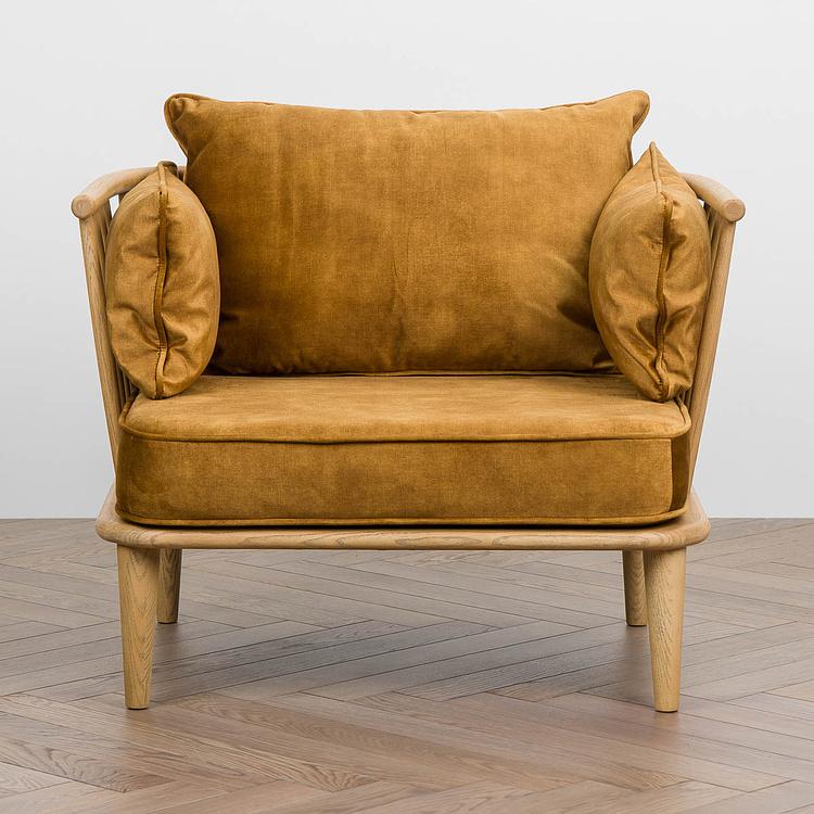 Кресло Maldives Chair, Bleached Oak ткань Autumn Brown Light - ракурс 2