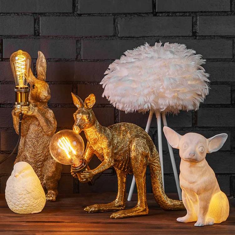 Фарфоровая настольная лампа Чихуахуа Porcelain Chihuahua Lamp