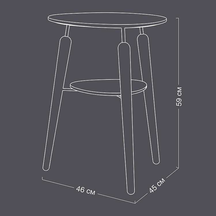 Прикроватный столик My Spot Side Table, Brass дуб Oak Wood - ракурс 23