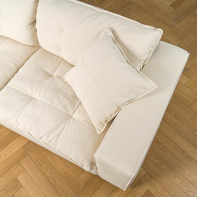 Трёхместный льняной диван Сити, ножки цвета латуни City 3 Seater, Brass Metal Linen RM