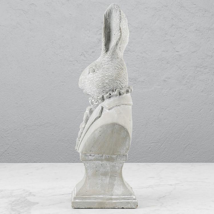 Статуэтка Бюст Кролика на подставке с патиной Rabbit Bust On Stand Grey Patina