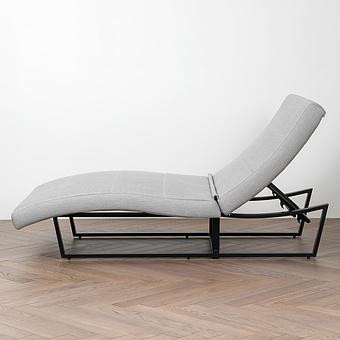 Садовый шезлонг-лежак Wave Lounger, Black акриловая ткань Lead Chine - ракурс 3
