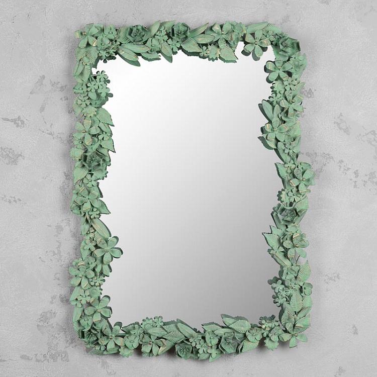 Mirror With Green Ivy Flower